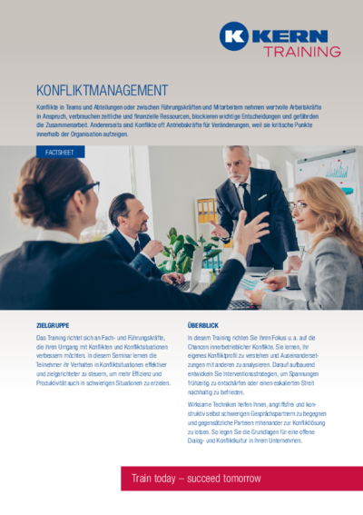 PDF Download Factsheet Konfliktmanagement