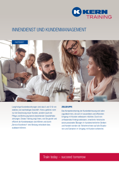 PDF Download Factsheet Innendienst und Kundenmanagement