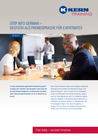 PDF Download Infoblatt Step into German – Deutsch als Fremdsprache für Expatriates