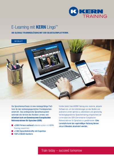 PDF Download Infoblatt E-Learning mit der Sprachlernplattform KERN Lingo™